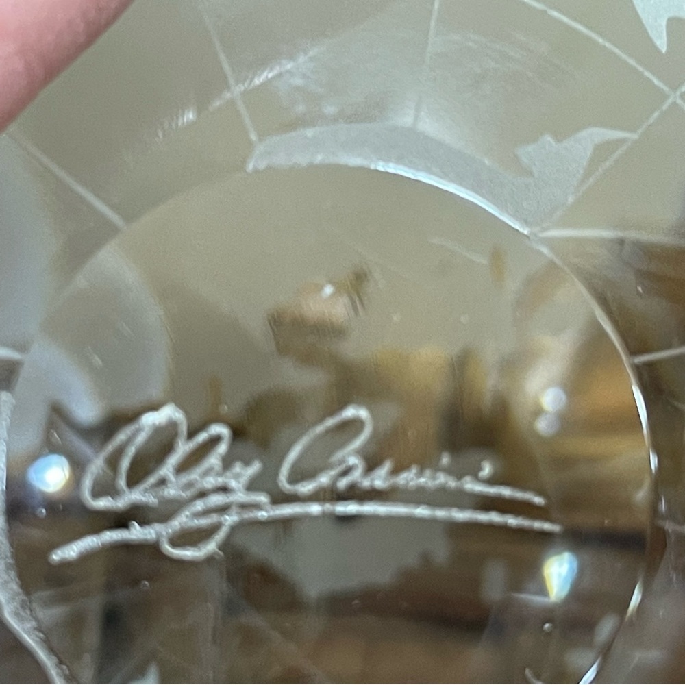 Vintage Glass World Globe Paper Weight Signed - Picture 7 of 9